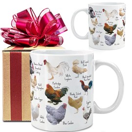 Breeds of Chickens Mug Gifts for Chicken Lover Women, Chicken Mom Gifts, Chicken Mug Gifts for Chicken Owners, Chicken Themed Gifts for Girls Women, Farmhouse Mug Birthday Christmas Gift for Farmer