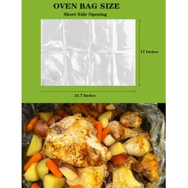Turkey Roasting Bags for Oven with Ties Large Size Oven Bags for RoastingTurkey, Meat & Fish Multi Purpose Cooking Bags for Oven(24Bags, 17 * 21.7 Inch)