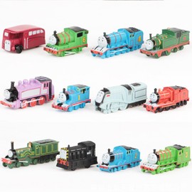 ZPSOSPZ Mini Train Toys, Miniature train ornament,Tho-mas Train Truck Model, Car Toys Mini Jigsaw Puzzle Preschooler Toys, Birthday Gifts for Boys and Girls, 12Pcs