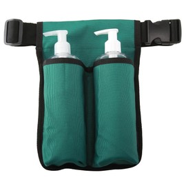 Massage Oil Bottle Lotion Cream Holster Lotion Holster for Massage Therapist Massage Belt for Lotion Massage Lotion Holder Waist Belt Massage Oil Pouch(Bag Only)(Two Bottle,Black Green)