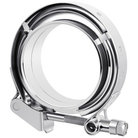 MuHize V Band Clamp with Male Female Flanges - 3.5 Inch 304 Stainless Steel Quick Release Exhaust Clamp for Turbo, Downpipe, Muffler, Automotive Systems
