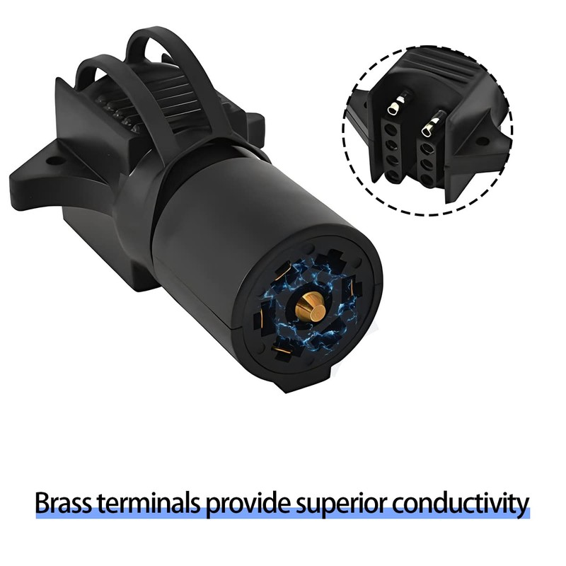 CGEAMDY Waterproof Trailer Socket, 7-Pin to 5-Hole Car Socket, Car