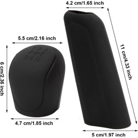 Cubierta de Silicona para Palanca de Cambios de Coche Funda de Freno de Mano Cubierta de Perilla de Cambio Automático, Cubierta Protectora de Freno de Mano Funda para Palanca de Cambios (Negro)