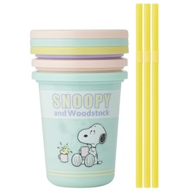 Skater SIH3ST-A Tumbler with Straw, 3 Pieces, 11.8 fl oz (320 ml), Snoopy Pop Color, Made in Japan