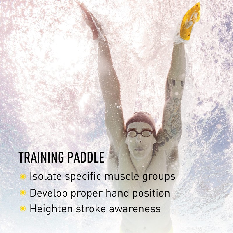 FINIS Iso Strapless Isolation Paddles, Black/Gold - Medium