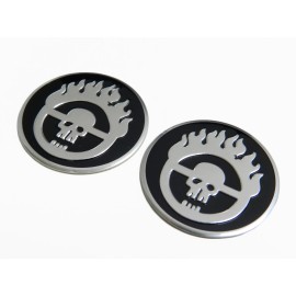 SESHOP 2 MAD MAX SKULL THIN ALUMINUM EMBLEMS LOGO BADGES