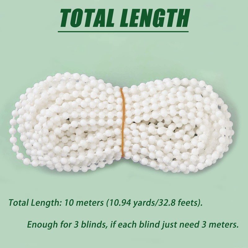 Antfly 10 Meters (32.8 Feet) Roller Blind Bead Chain Cord