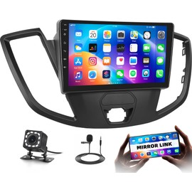 UNITOPSCI 1G+32G Android Car Stereo Radio for Ford Transit 2013-2019 GPS Navigation Head Unit 9 Inch HD Touch Screen Bluetooth Mirror Link WiFi FM/RDS Radio Split Screen SWC USB+ Backup Camera Mic