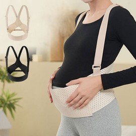 Maternity Support Belt for Pregnant Women Abdominal Support Shoulder Belly Support Belt Black/M