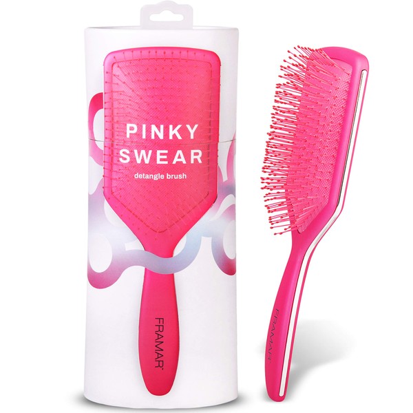 Framar Detangler Brush, Paddle Brush – Elegant Detangling Brush, No more Tangles Hair Brush – Hair Brushes for women, men and children (Pink)