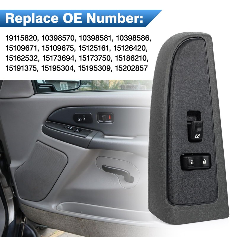 TOP-MAX Passenger Side Power Window Switch w/Bezel Compatible with 2003-2007