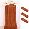 MLMC 3 Pack Fall Thanksgiving Table Runner Terracotta Cheesecloth Table