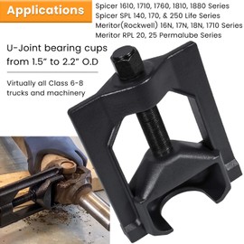 10102 U Joint Pullers Automotive (Class 6-8) Heavy Duty Universal Joint Extractor U-Joint Removal Press Tool for Trucks Cars Vehicles Equipment with Bearing Cups 1.5” to 2.2” O.D.
