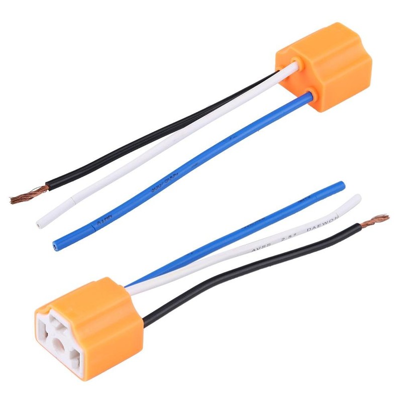 KIMISS 2Pcs Female Ceramic Headlight Connector Plug Adapter Socket for