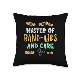 Master Of Band-Aids And Care Nurses Nursing Nurse School Throw Pillow