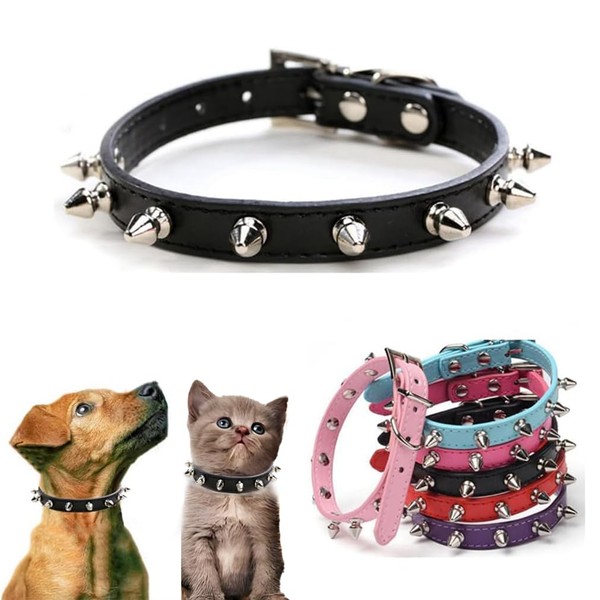 Studded Dog Collars for Small Dogs, Spiked Puppy Collar Boy