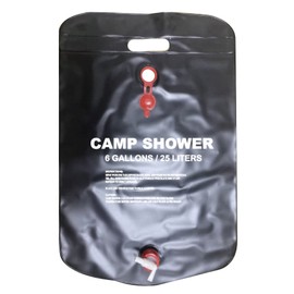 DcnrInsr 25L Camp Shower Bag Solar Energy Heated Portable Folding Outdoor Bath Bag Travel Hiking Climbing PVC Water Bag Black