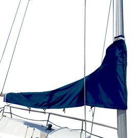 SavvyCraft Waterproof Mainsail Boom Cover, Heavy Duty 600D Sailboat Mainsail Cover UV Protection Weather-Resistant, Boom Length 8'-9' Navy