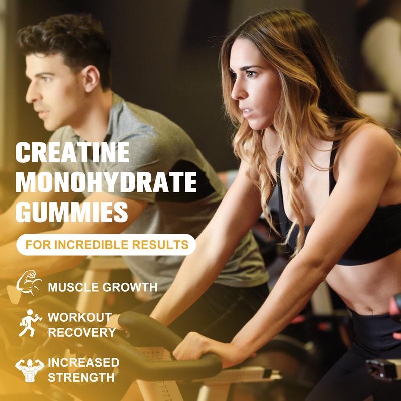 (2 pack)Creatine Monohydrate Gummies 5000mg, 90 Ctfor Enhanced Muscle Growth,