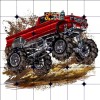 Handmade Sublimation Print Monster Truck Ready to Press Heat Transfer