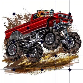Handmade Sublimation Print Monster Truck Ready to Press Heat Transfer