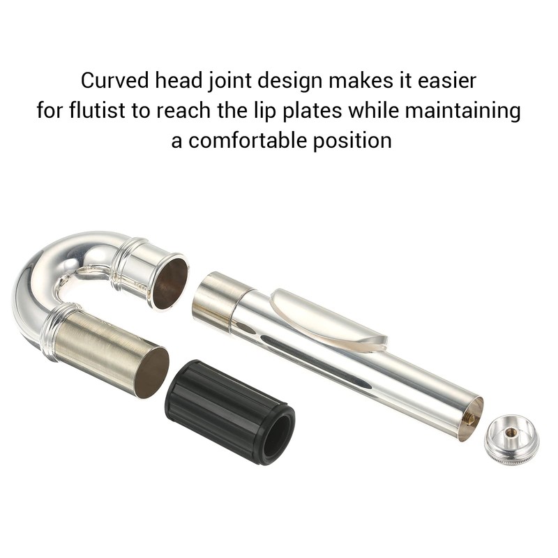 summina Nickel-Plated Flute Curved Head Joint Musical Instrument Accessories Headjoints