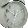 Karlsson KA5784GR Iconic Retro-Wecker, leises Uhrwerk, Metall, Jadegrün, grau, H16,5