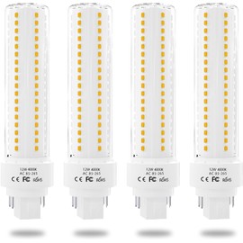 Lustaled LED Gx24q 4-Pin Base Light Bulb, 12W Gx24 PL Retrofit LED Recessed Light Natural White 4000K 26W Compact Fluorescent Lamp Replacement for Ceiling Fixtures, 4-Pack (Remove/Bypass The Ballast)