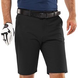 33,000ft Men's Golf Shorts 10" Dry Fit, Lightweight Stretch Golf Short UPF 50+ Quick Dry Work Dress Shorts with 5 Pockets Black