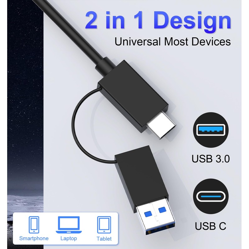 USB C USB3.0 Multi Card Reader SD/TF/CF/Micro SD/XD/MS 7 in