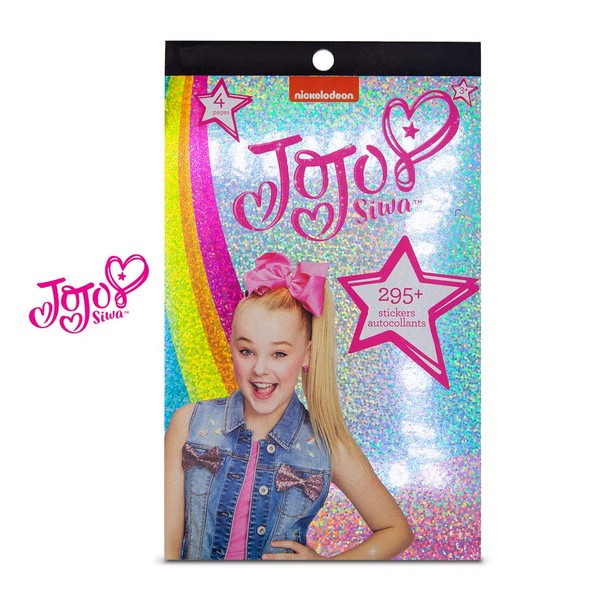 Jojo Siwa 4 Sheet Foil Cover Sticker Pad, Decorative, Collectible 200+ Stickers for Scrapbooking, Party Favors, Goodie Bags, Wall Decor for Toddlers, Kids, Children, Girls Toys Games Arts & Crafts