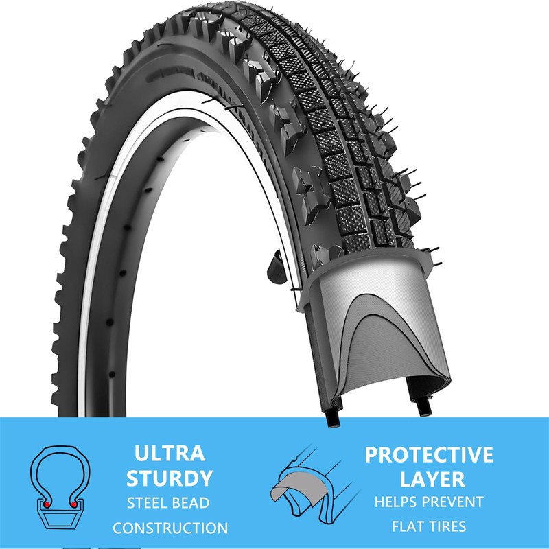SIMEIQI Bike Tire 16x2.125 for Mountain BMX Replacement Bicycle Tyre