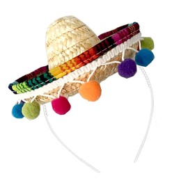 Sombrero Party Hats Cinco De Mayo Fiesta Sombrero Mini Hat Headband for Mexican Party Decor Luau Photo Prop (multicolor)