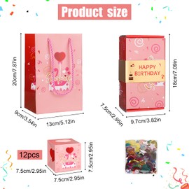 Surprise Gift Box, 12pcs Explosion Gift Boxes Happy Birthday Pop-Up Money Box for Cash Gift Box Pink Flamingo with Confetti Funny Explosion Gift Box for Kids Friends Home Party Supplies