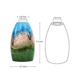 Karyfine Glass Pendant Lamp Shade Only Light Fixtures Replacement glass Globe Light Cover for Pendant Light Multi Color Art Glass Lamp Covers for Kitchen Island oval pendant light shade