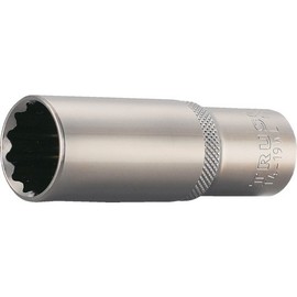 TRUSCO T4-21WL Deep Socket, 12 Square Type, Insertion Angle 0.5 inches (12.7 mm), Opposite Side 0.8 inches (21 mm)