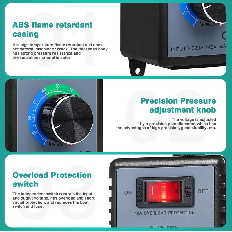 Ailao Speed Controller 230 V Speed Regulator Motor Use for