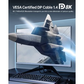 AGFINEST 8K Mini DisplayPort to DisplayPort Cable, Bi-Directional Mini DP to DP 1.4 Cable [8K@60Hz, 4K@144Hz, 2K@240Hz] HDR, G-Sync, FreeSync,Gold-Plated Mini DP for MacBook, iMac, Monitor (4.9ft)