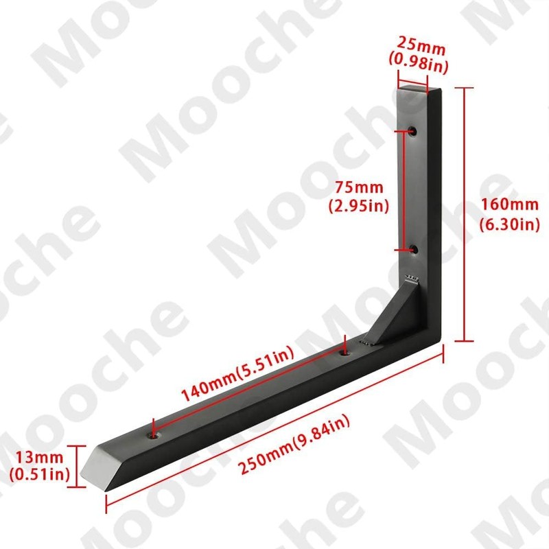 Mooche 25 cm L Shelf Brackets, Pack of 2 Shelf