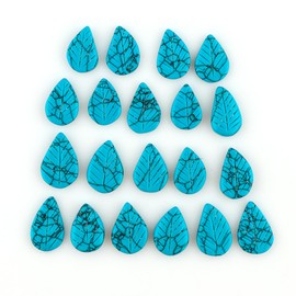CRYSTALINES 20pcs Wholesale Magnesite Cabochon, Hand-Carved Polished Leaf Stones, DIY Jewelry Making, Healing Wicca & Reiki Crystals, Howlite Gemstones, Wire Wrapping, Gem Collection