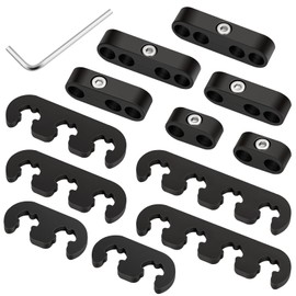 12 Pcs Spark Plug Separators Set,Spark Plug Wire Separator With 1 L Type Wrench,Automobile Spark Plug Wire Clip Holder, Engine Spark Plug Wire Separator Divider Fit For 7mm 8mm Wires,Black