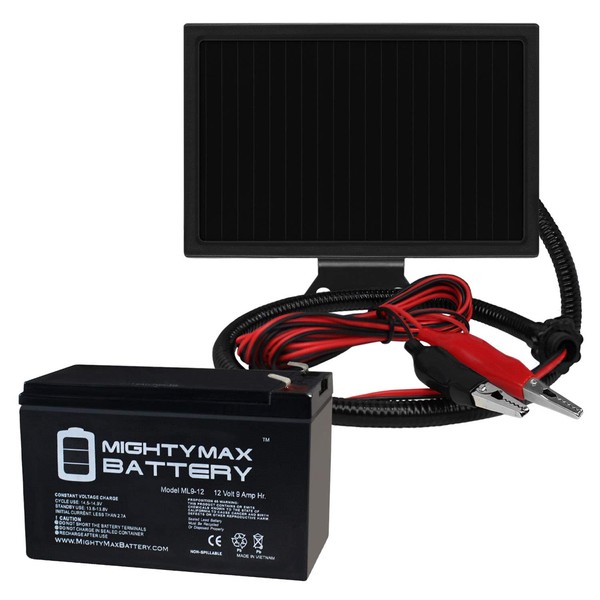 Mighty Max Battery 12V 9AH Battery for Razor Betty 15130661 + 12V Solar Panel Brand Product