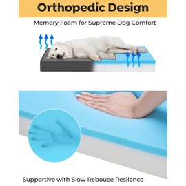 Veehoo Memory Foam Dog Bed for Medium Dogs-Waterproof Dog Bed with Oxford Fabric Surface, Outdoor Dog Bed for Crate with Removable Washable Cover and Nonslip Bottom, Medium