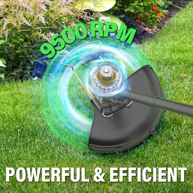 Cordless Weed Wacker 20V, Battery Powered String Trimmer, 10-Inch