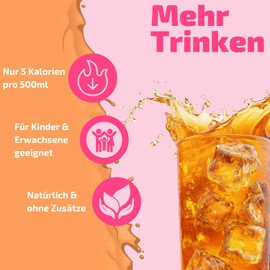 Sugar Free Drink Powder, Flavour for Water without Calories, Water with Orange Flavour, Water Additive Flavour without Sugar, 25 Servings