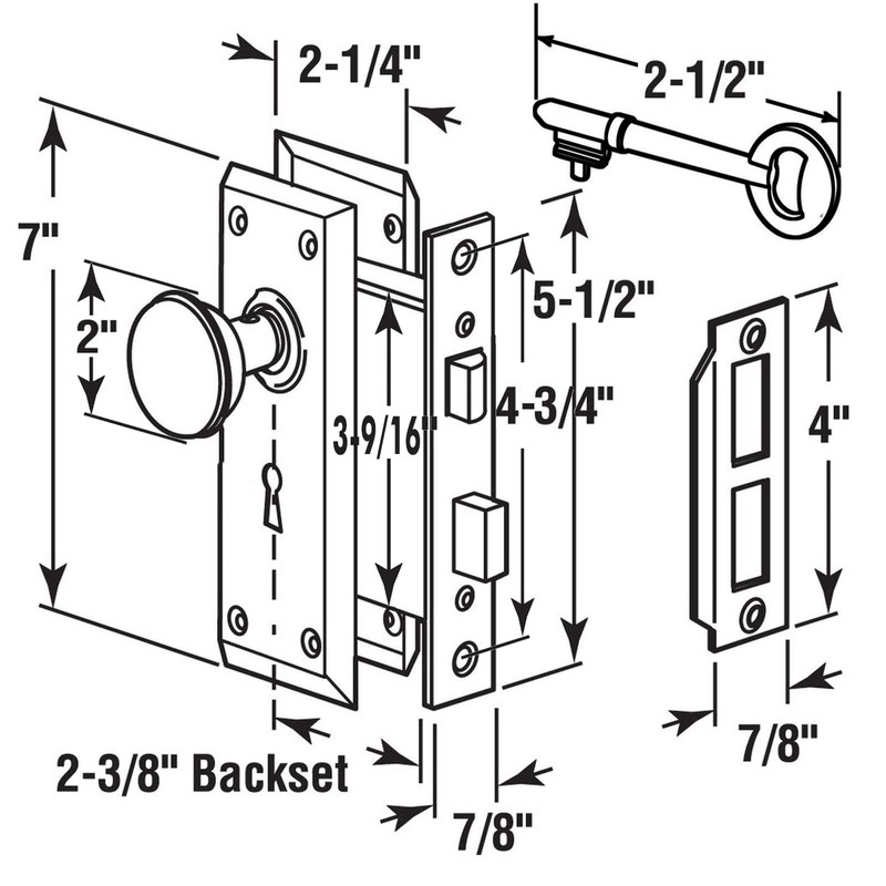 MaxxGeek Mortise Keyed Lock Set with Classic Knobs, Perfect for