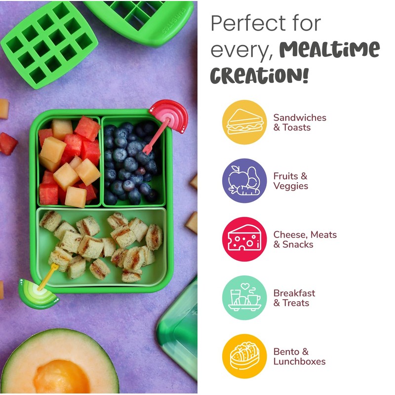 FUNBITES Sandwich Cutter for Kids Lunch, Mini Cookie Cutters, Bento