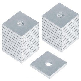 20 Pack Square Strut Washer Plate, 1/4" Bolt Size, Fit 1-5/8" Strut Channel, Electro-Galvanized Steel Flat Bearing Plate, 5.6mm Thickness