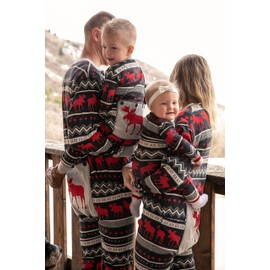 Lazy One Flapjacks, Matching Christmas Pajamas for The Dog, Baby & Kids, Teens, and Adults (Cabin Moose, 4T)