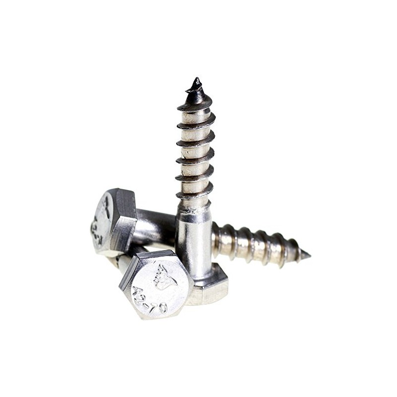Bolt Base 6mm A2 Stainless Steel Coach Screws Hex Head